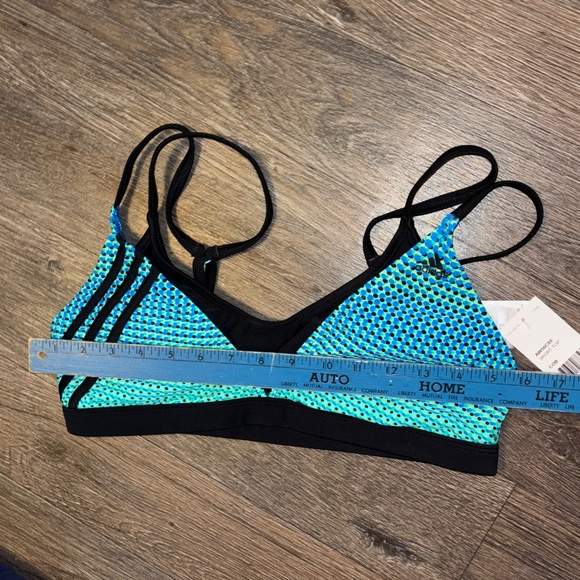 adidas Teal and Black Sports Bra - Picture 3 of 7